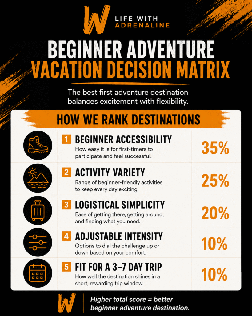 Best Adventure Vacations Comparison graphic 